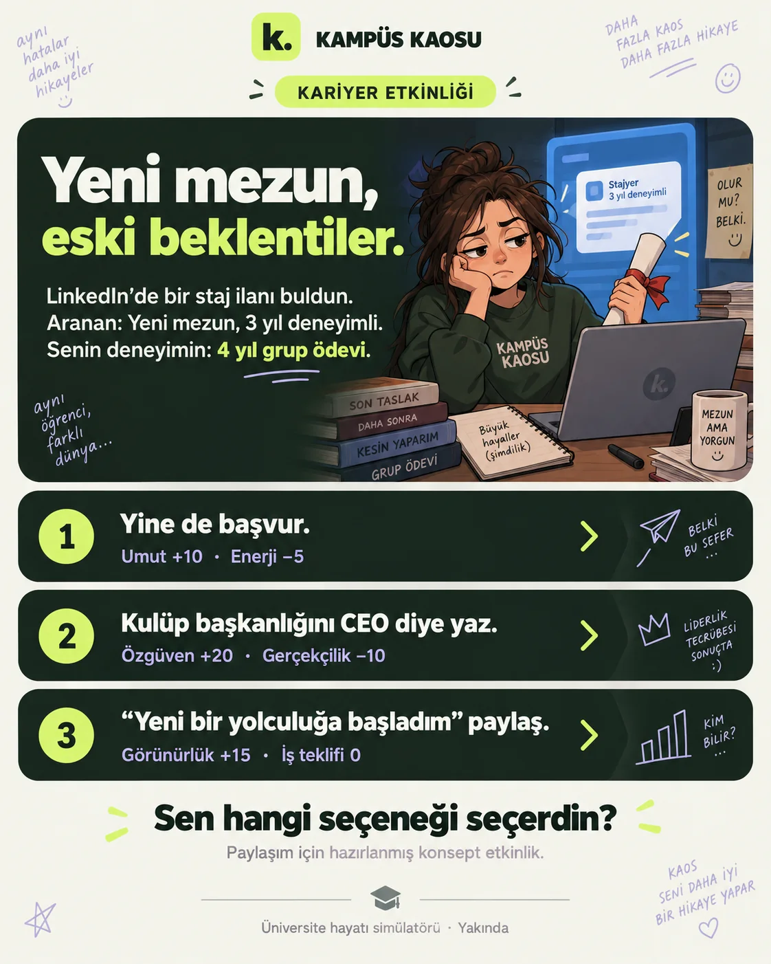 Kampüs Kaosu kariyer etkinliği görseli